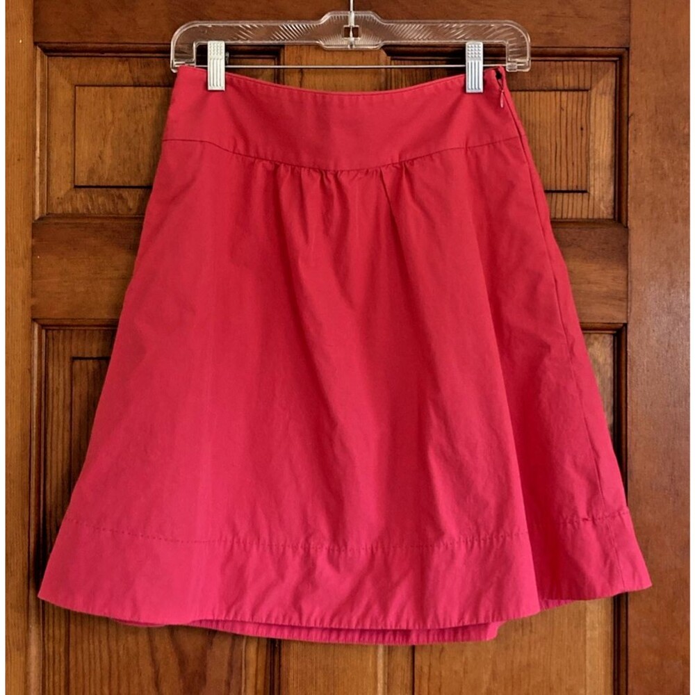 J Crew Womens Sz 2 Pink Cotton A-Line Skirt Pockets‎ Preppy Barbiecore Classic